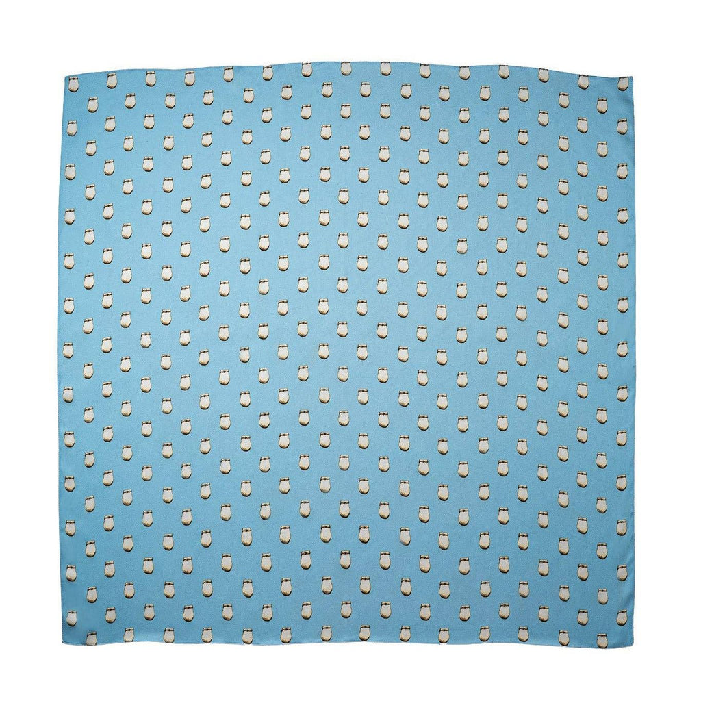 Elk Ivory Silk Scarf - Sky Blue