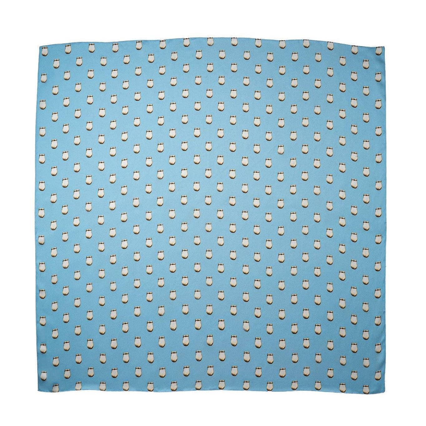 Elk Ivory Silk Scarf - Sky Blue