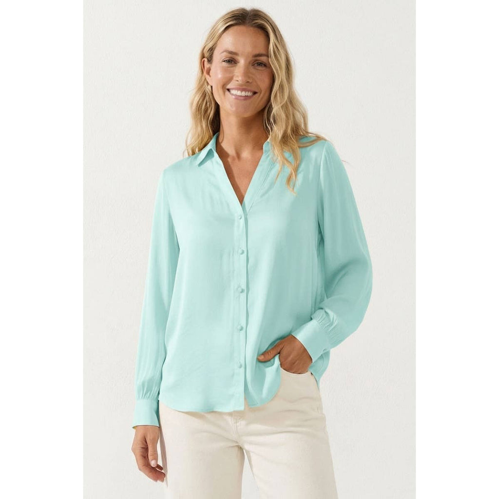 Neck Shirt With Open Seam Sleeve