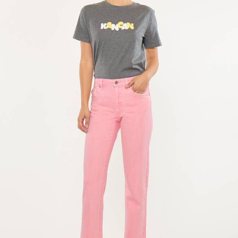 KanCan- Mid Rise Straight Pink