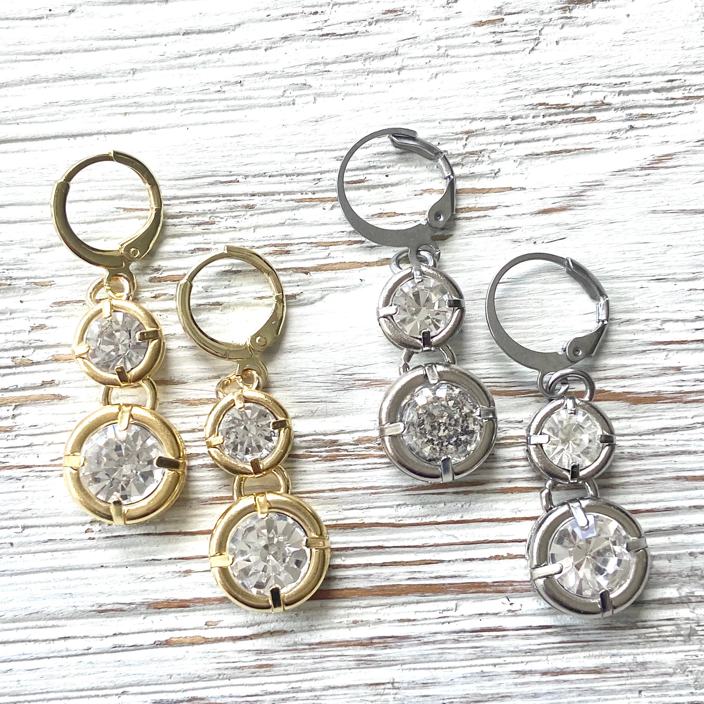Crystal earrings boutique salon bridal jewelry sparkly spa