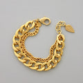 18k matte gold double strand chain bracelet DORB26