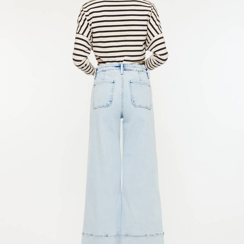 OPEN PACK HIGH RISE CROPPED WIDE LEG JEANS