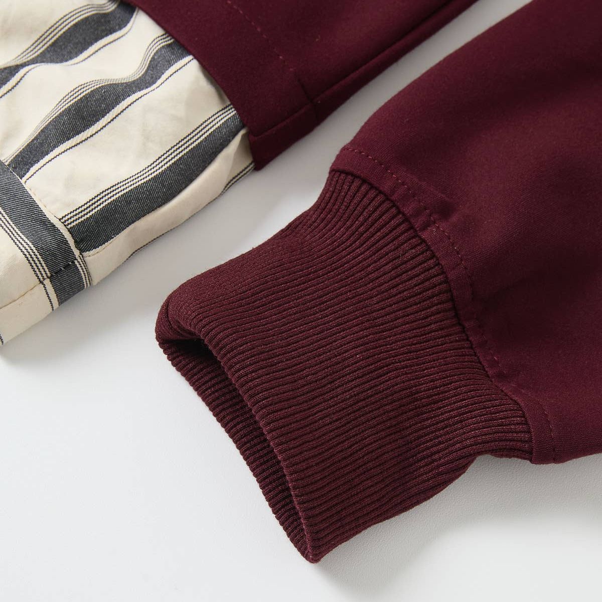 Anette Knit Collar Sweatshirt With Stripe Contrast