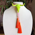 Longhorn Bolo Lime Green with Bubblegum Pink & Orange