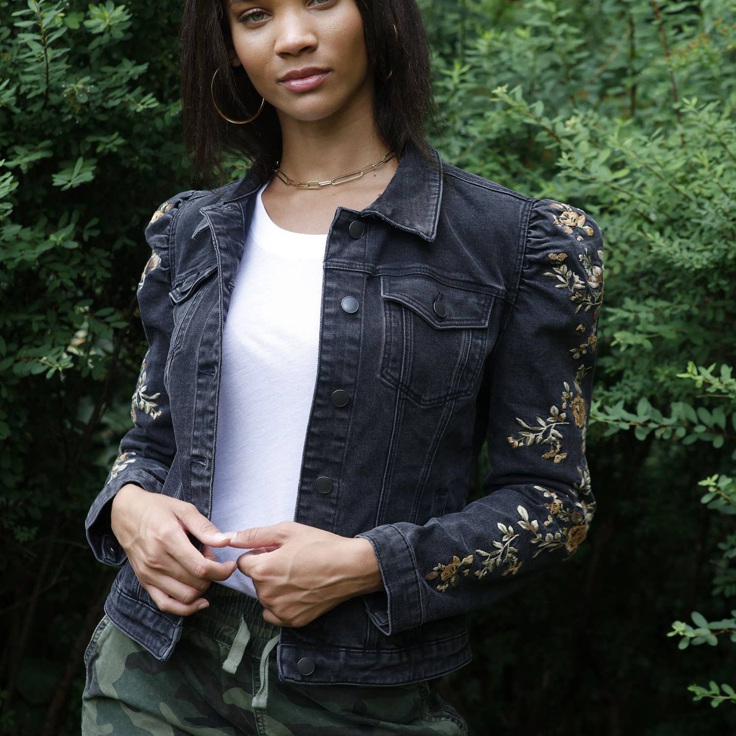 Gigi Puff Sleeve Jacket - Ditzy Garden