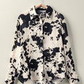 Cowhide Print Western Button Down Shirt