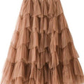 Tiered chiffon midi skirt