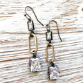 Mixed metal paperclip earrings boutique fashion salon trendy