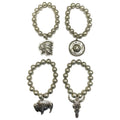 Faux Navajo Pearl Bracelets with Silver Metal Charms