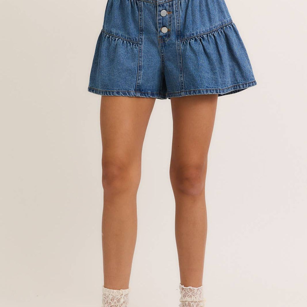HIGH WAIST FLARE SHORTS