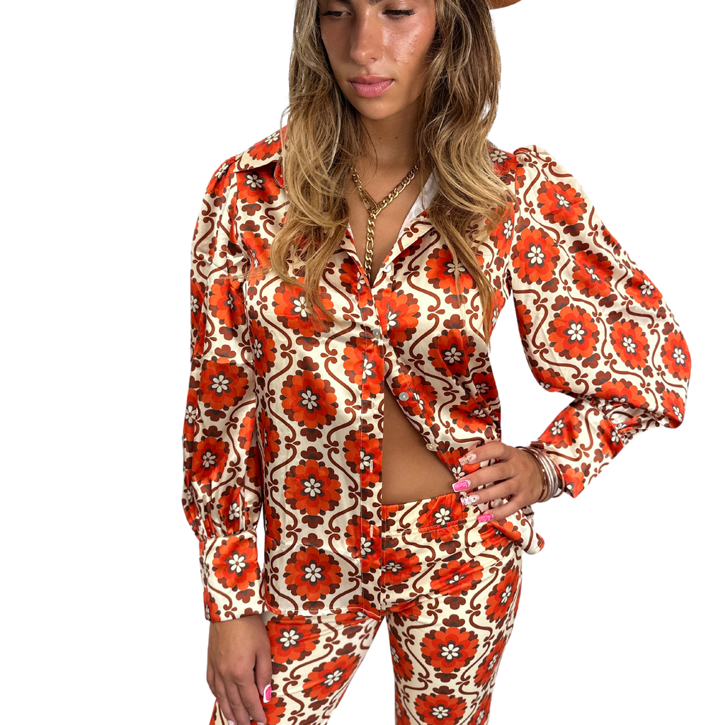 Going to California Large Poppy Flower Blouse