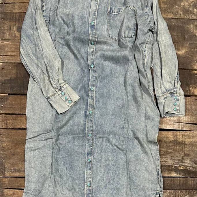 To The Point Dress - Medium Wash