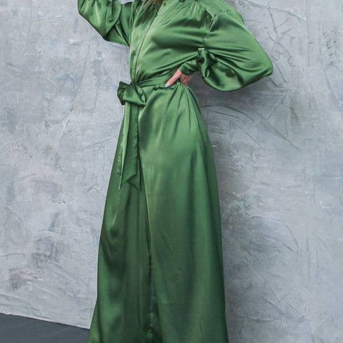 A solid satin jumpsuit