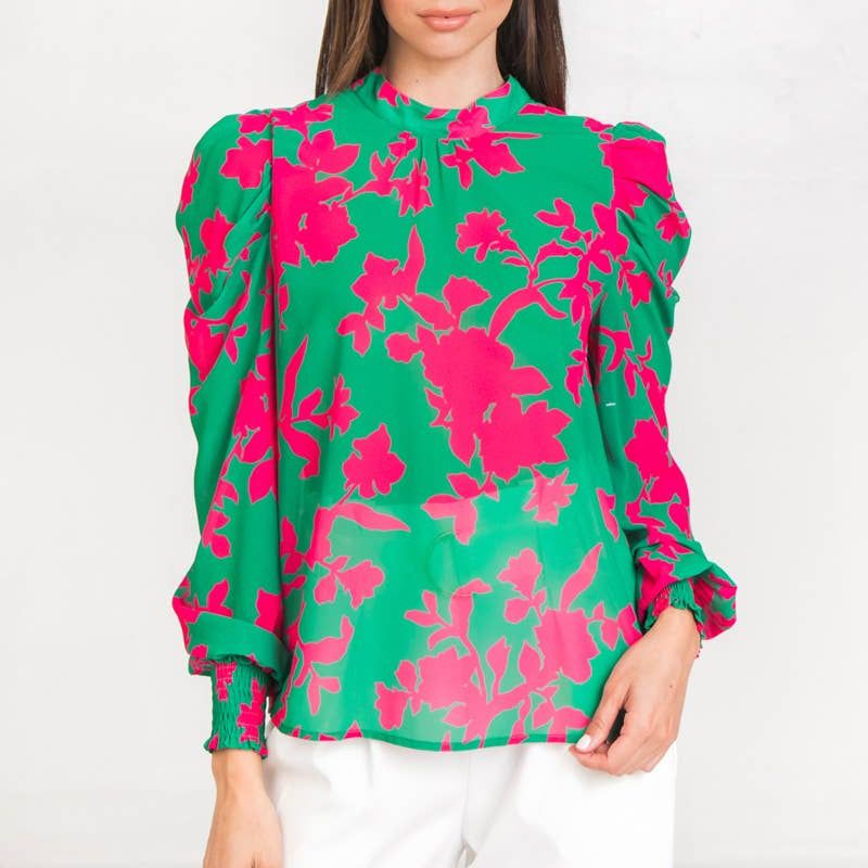 A printed woven top - JT9171