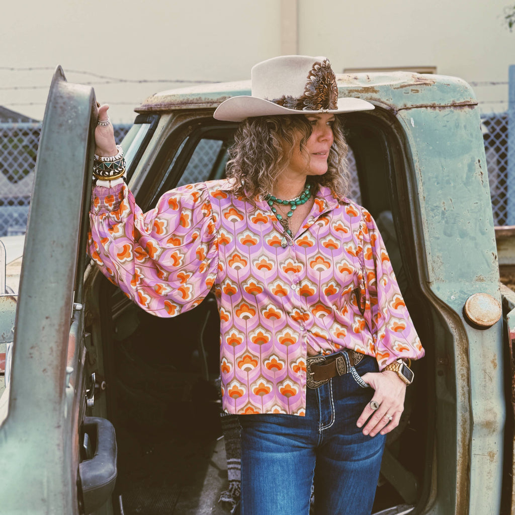 Room At The Top Balloon Sleeve Blouse