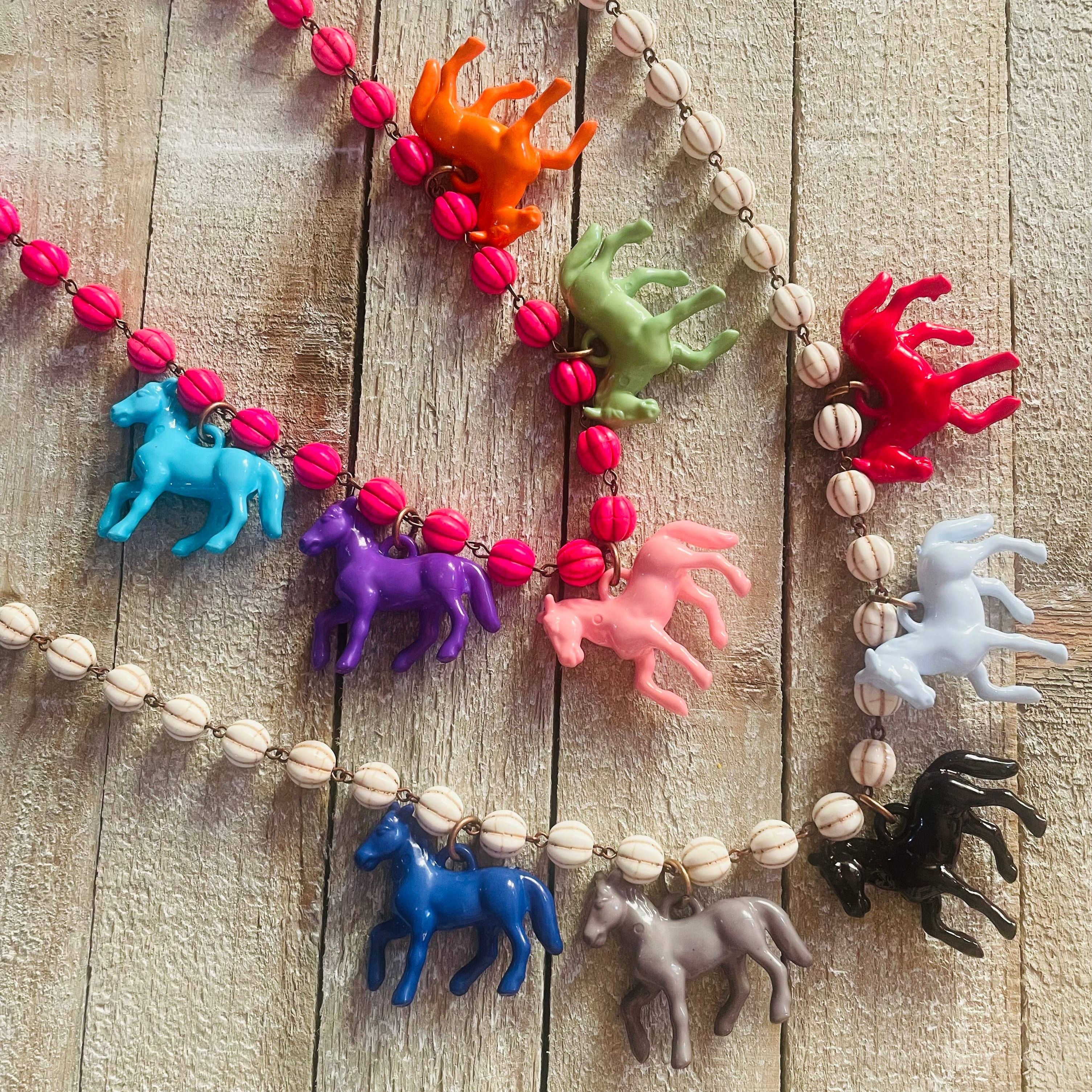 Pony Horse Club Necklace on Cream Beads 
