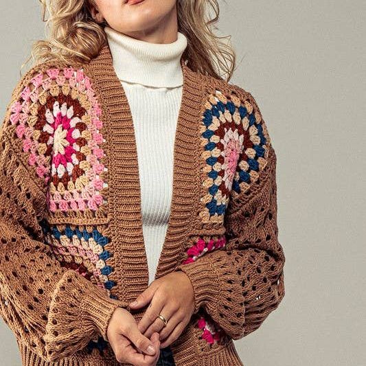 Burst of Color Patchwork Cardigan