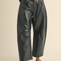 PLEATHER BARREL PANTS