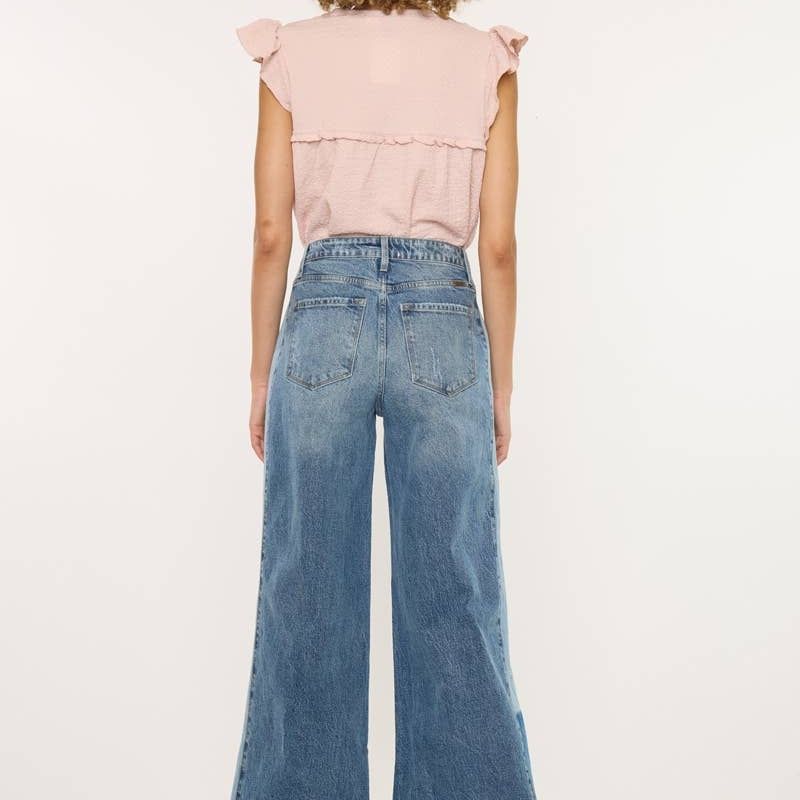 OPEN PACK HIGH RISE WIDE LEG JEANS-KC5521M