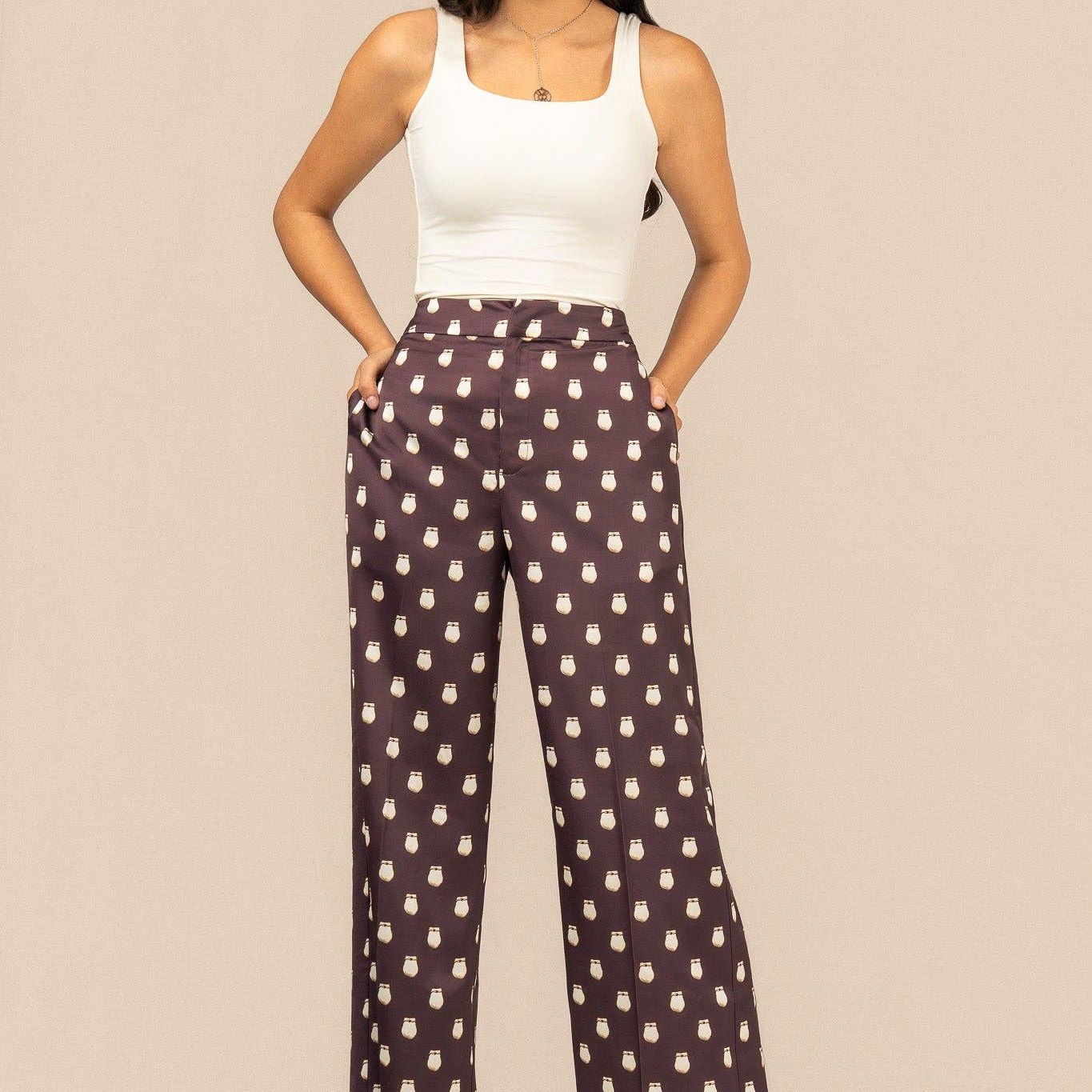 Elk Ivory Satin Suit Pant - Fig