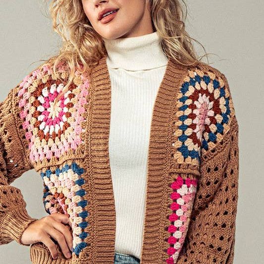 Burst of Color Patchwork Cardigan