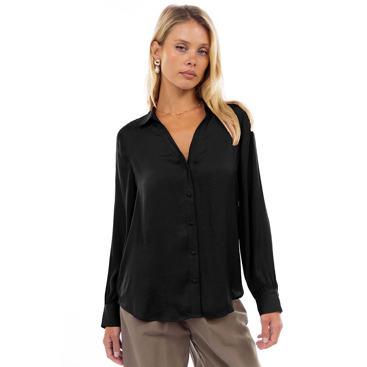 Neck Shirt With Open Seam Sleeve