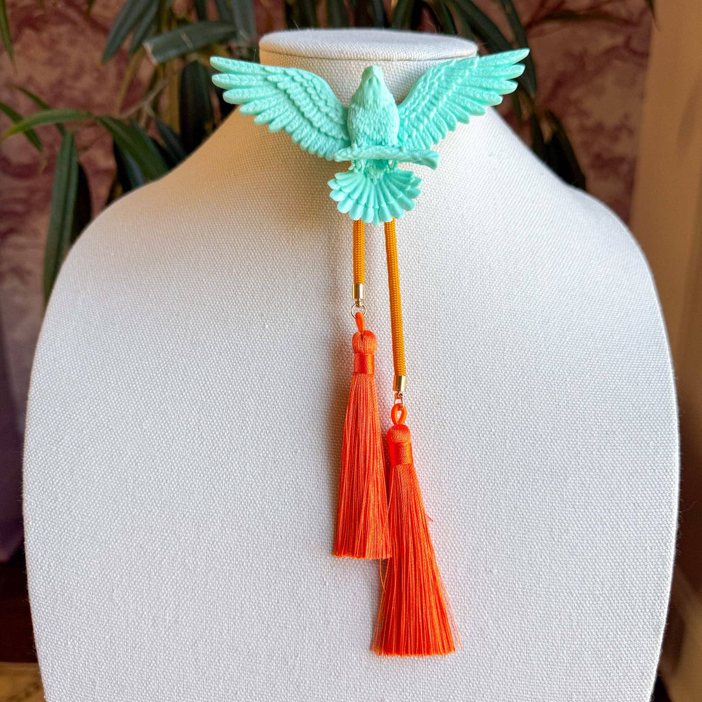 Eagle Bolo Turquoise with Golden Yellow & Orange