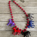 Pony Horse Club Necklace on Red Beads