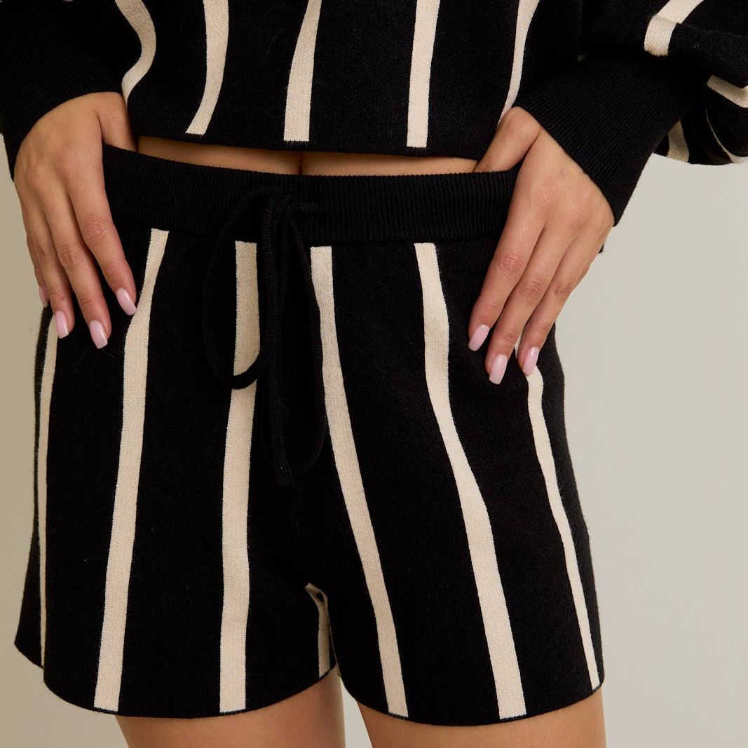 STRIPED SWEATER SHORTS