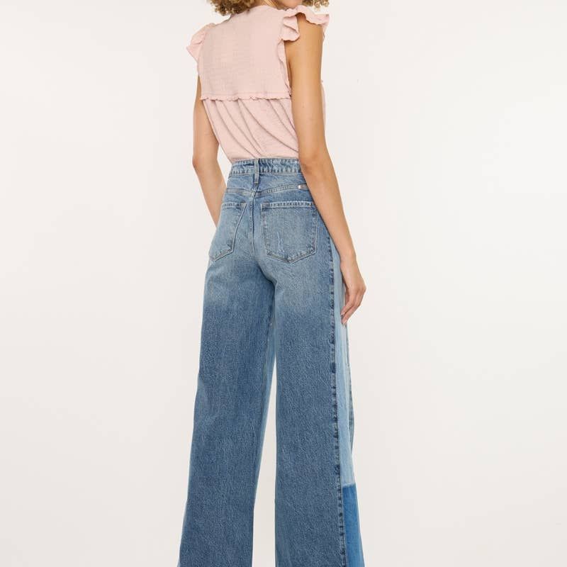 OPEN PACK HIGH RISE WIDE LEG JEANS-KC5521M