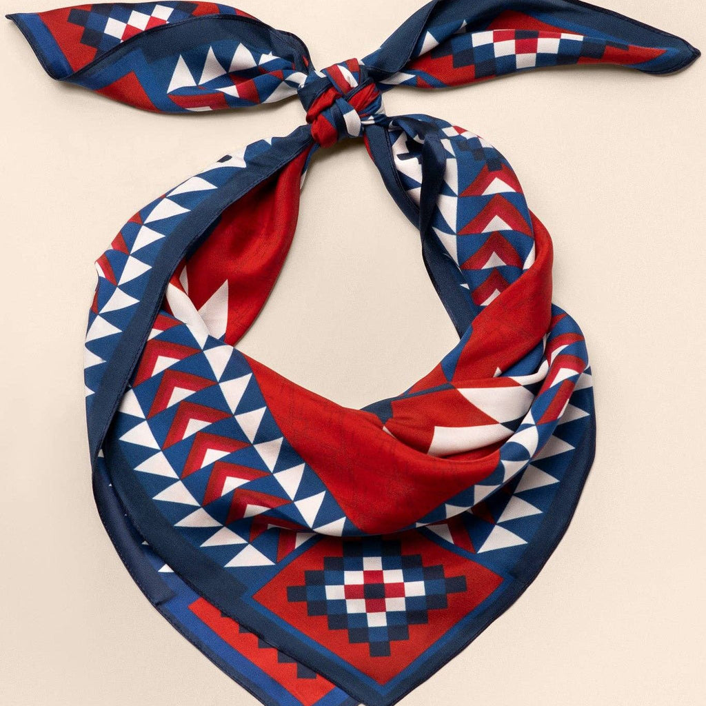 Brave Star Silk Scarf - Red
