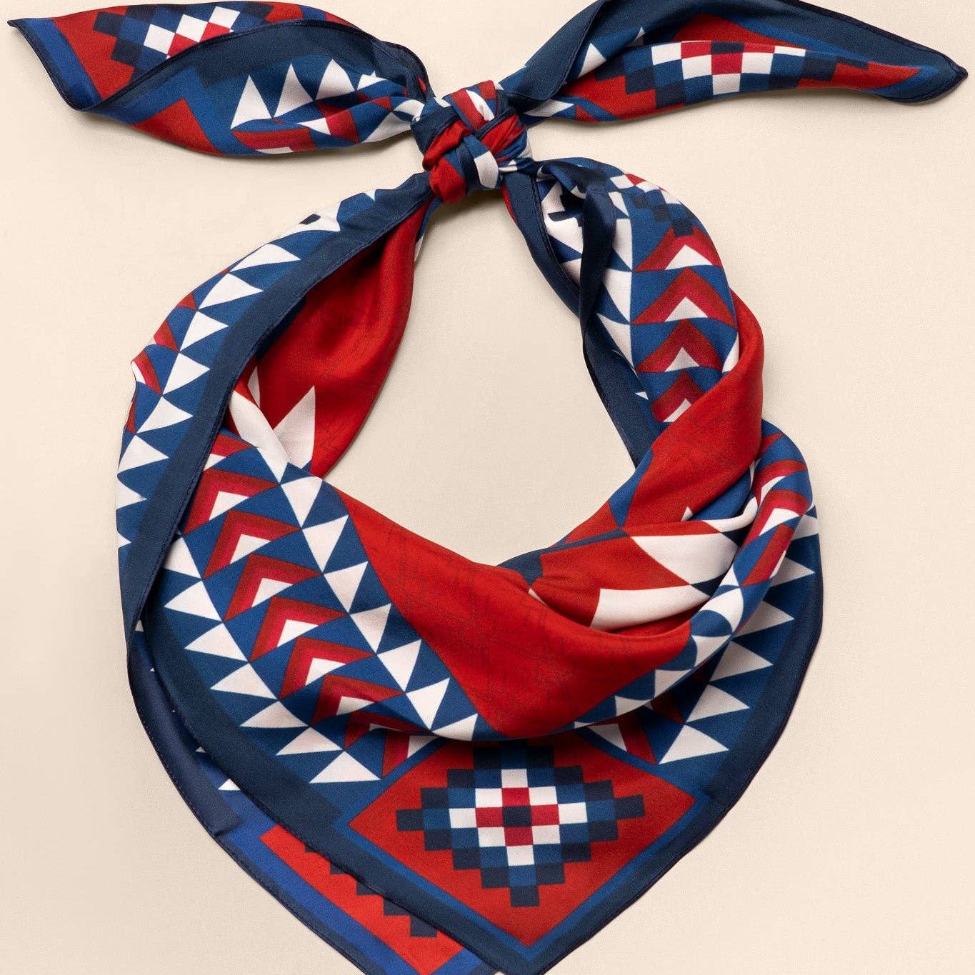 Brave Star Silk Scarf - Red