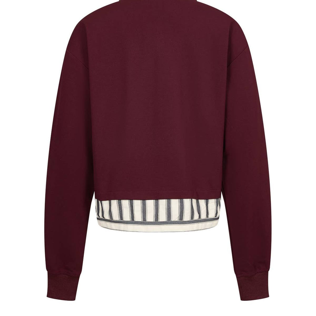 Anette Knit Collar Sweatshirt With Stripe Contrast
