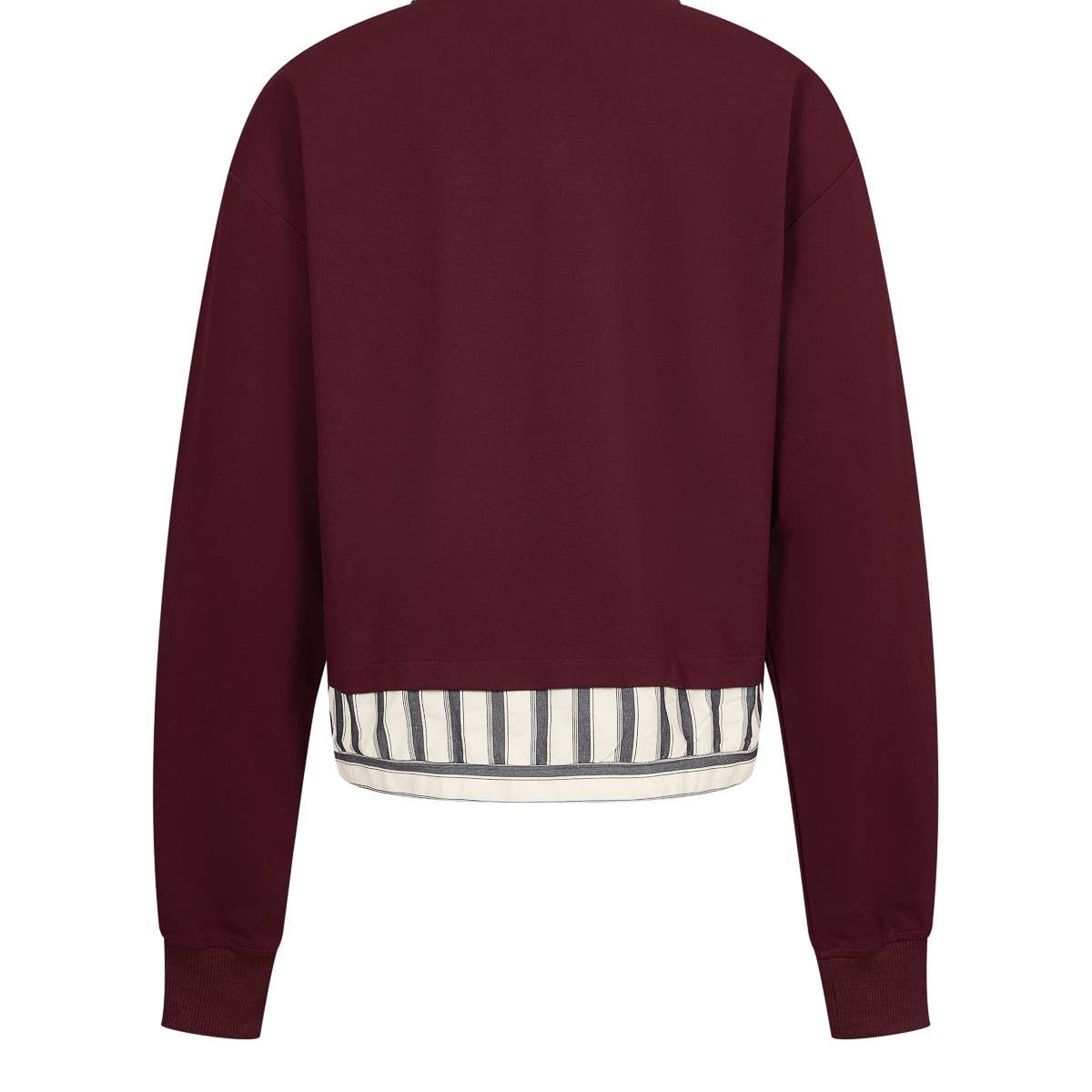 Anette Knit Collar Sweatshirt With Stripe Contrast