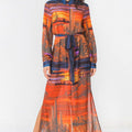 A printed woven shirt dress