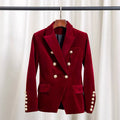 Velvet Double-Breasted Blazer for Women Autumn Winter