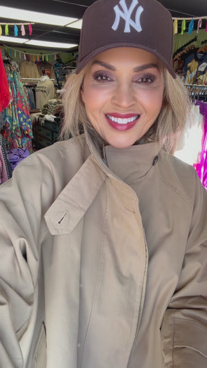 Modern A-Line Trench Jacket Khaki